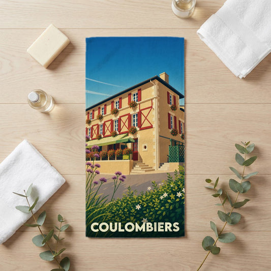 Serviette de bain 30 cm x 60 cm souvenir de Coulombiers