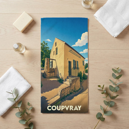 Serviette de bain 30 cm x 60 cm souvenir de Coupvray