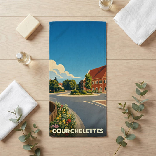 Serviette de bain 30 cm x 60 cm souvenir de Courchelettes
