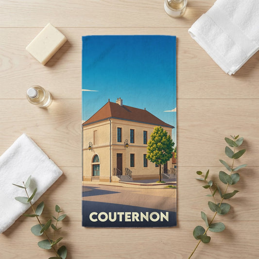 Serviette de bain 30 cm x 60 cm souvenir de Couternon