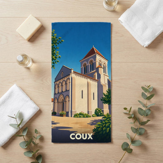 Serviette de bain 30 cm x 60 cm souvenir de Coux