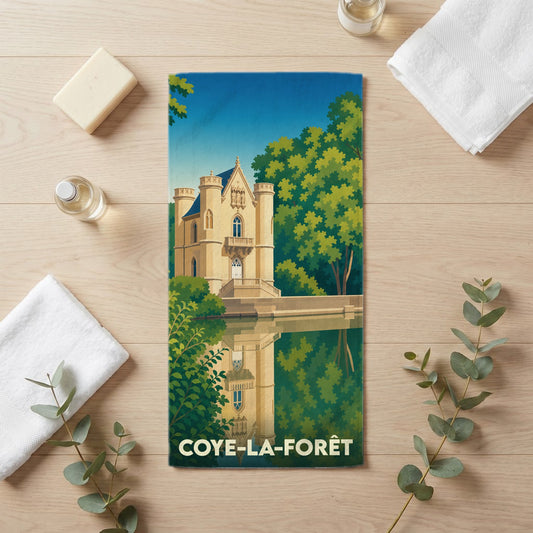 Serviette de bain 30 cm x 60 cm souvenir de Coye-la-Forêt