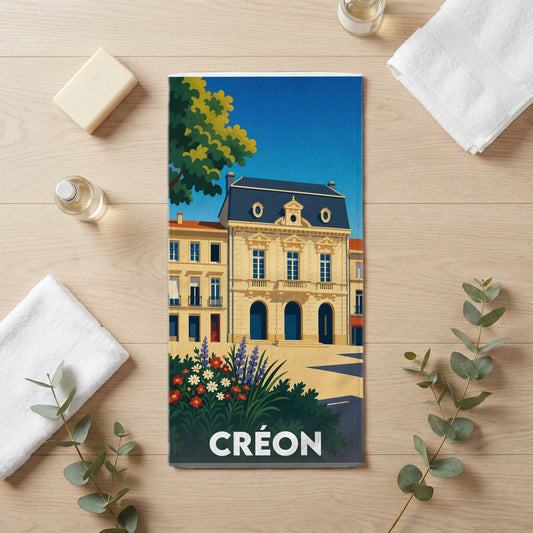 Serviette de bain 30 cm x 60 cm souvenir de Créon