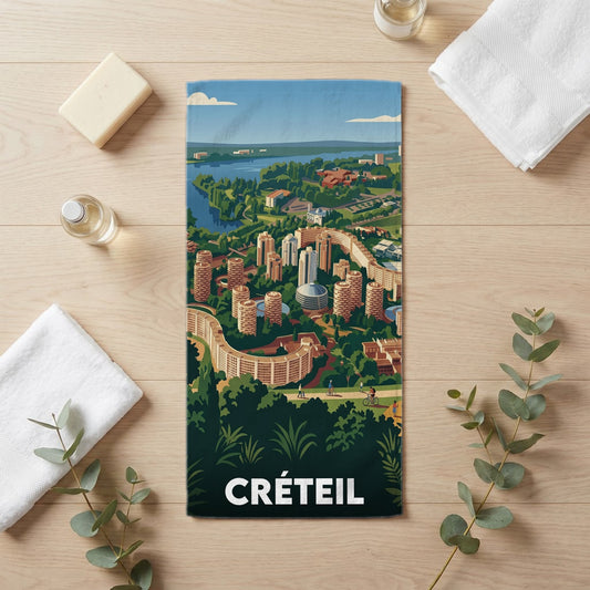 Serviette de bain 30 cm x 60 cm souvenir de Créteil