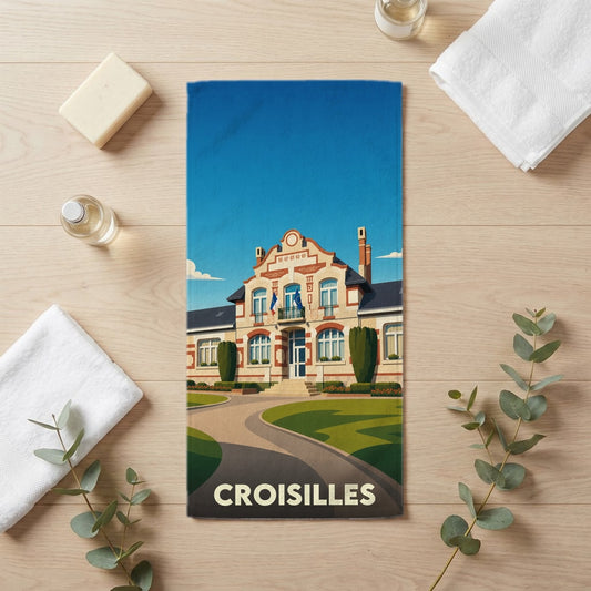 Serviette de bain 30 cm x 60 cm souvenir de Croisilles