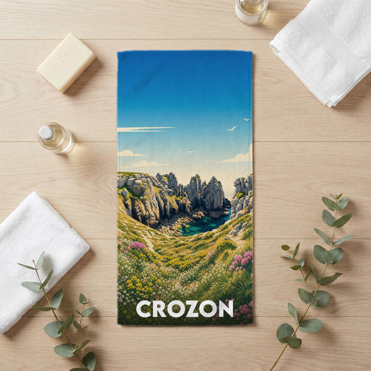 Serviette de bain 30 cm x 60 cm souvenir de Crozon