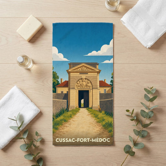 Serviette de bain 30 cm x 60 cm souvenir de Cussac-Fort-Médoc