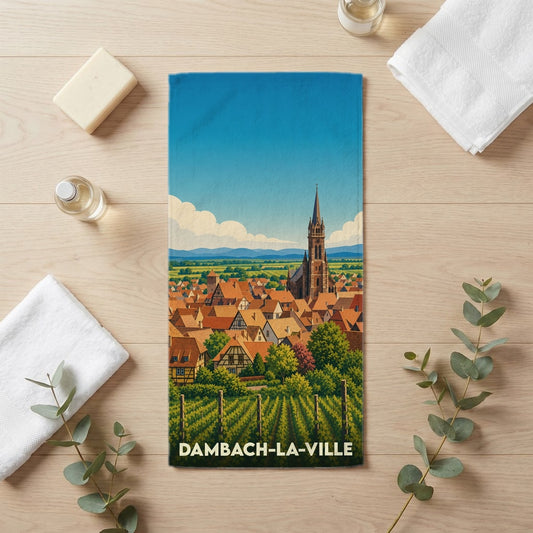 Serviette de bain 30 cm x 60 cm souvenir de Dambach-la-Ville