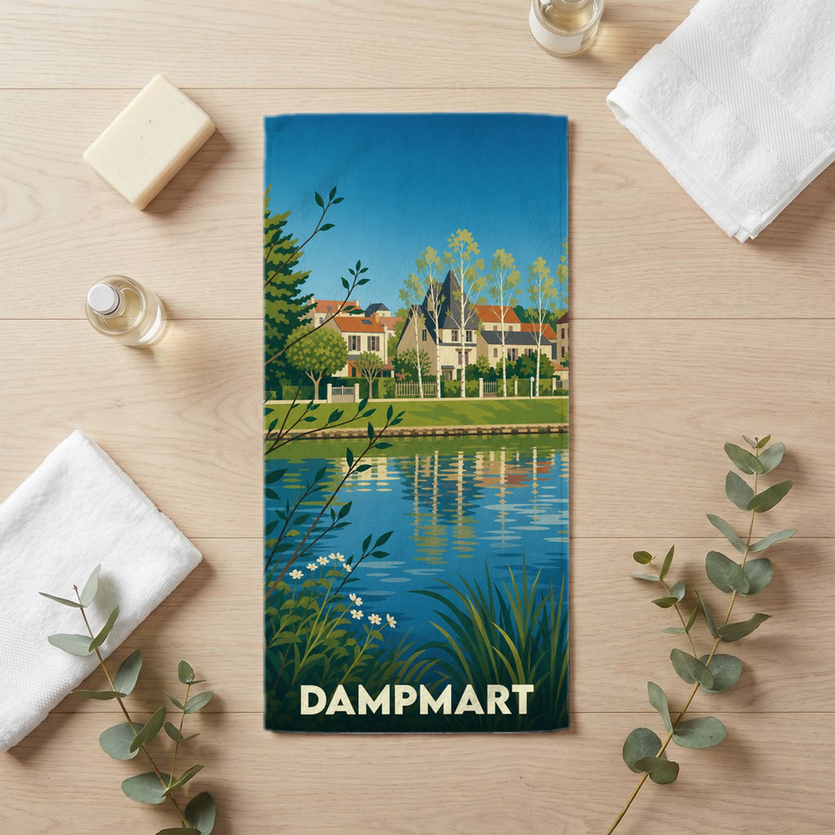 Serviette de bain 30 cm x 60 cm souvenir de Dampmart