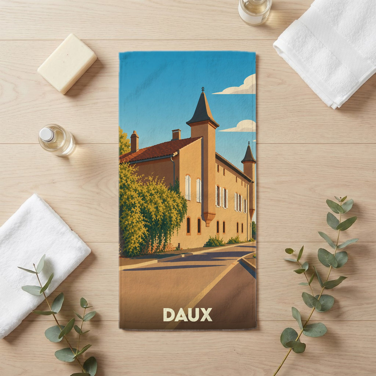 Serviette de bain 30 cm x 60 cm souvenir de Daux