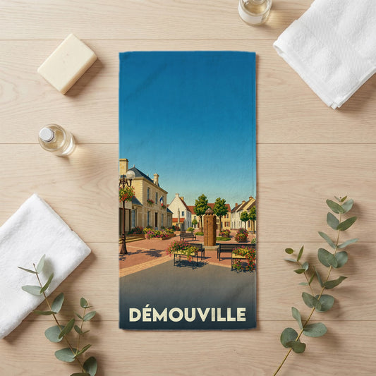 Serviette de bain 30 cm x 60 cm souvenir de Démouville