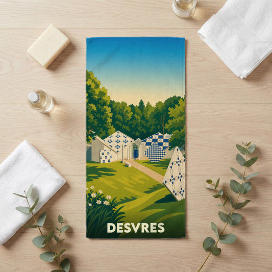 Serviette de bain 30 cm x 60 cm souvenir de Desvres