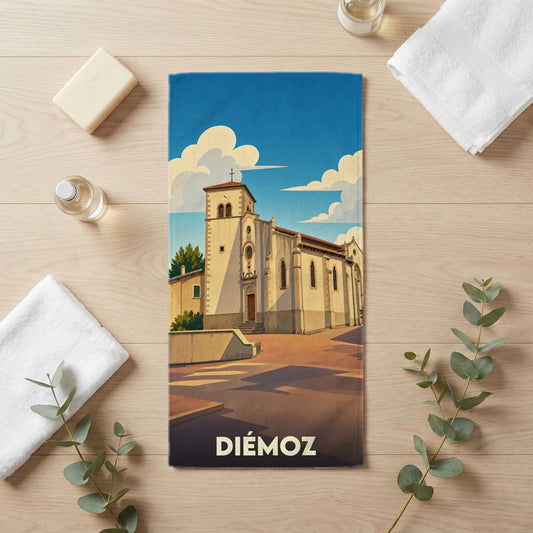 Serviette de bain 30 cm x 60 cm souvenir de Diémoz
