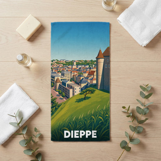 Serviette de bain 30 cm x 60 cm souvenir de Dieppe