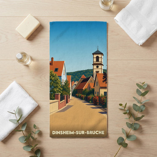 Serviette de bain 30 cm x 60 cm souvenir de Dinsheim-sur-Bruche