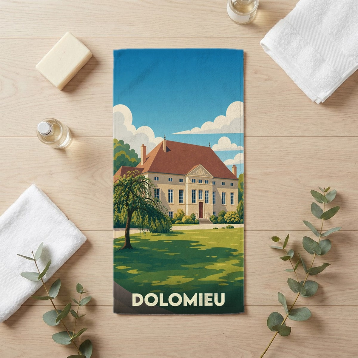 Serviette de bain 30 cm x 60 cm souvenir de Dolomieu