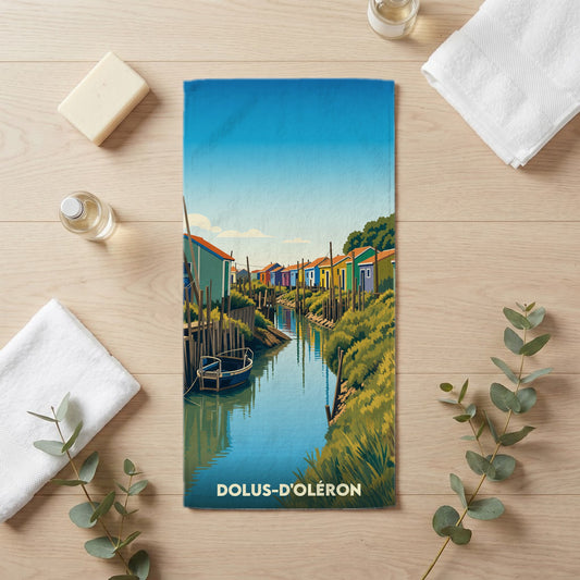 Serviette de bain 30 cm x 60 cm souvenir de Dolus-d'Oléron