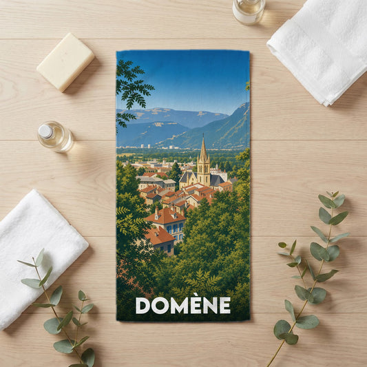 Serviette de bain 30 cm x 60 cm souvenir de Domène