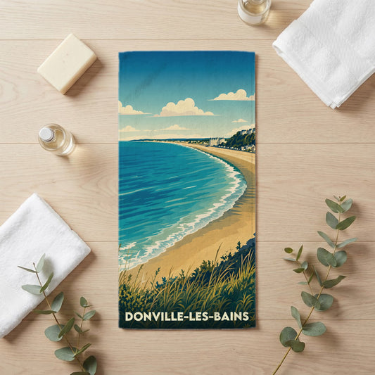 Serviette de bain 30 cm x 60 cm souvenir de Donville-les-Bains
