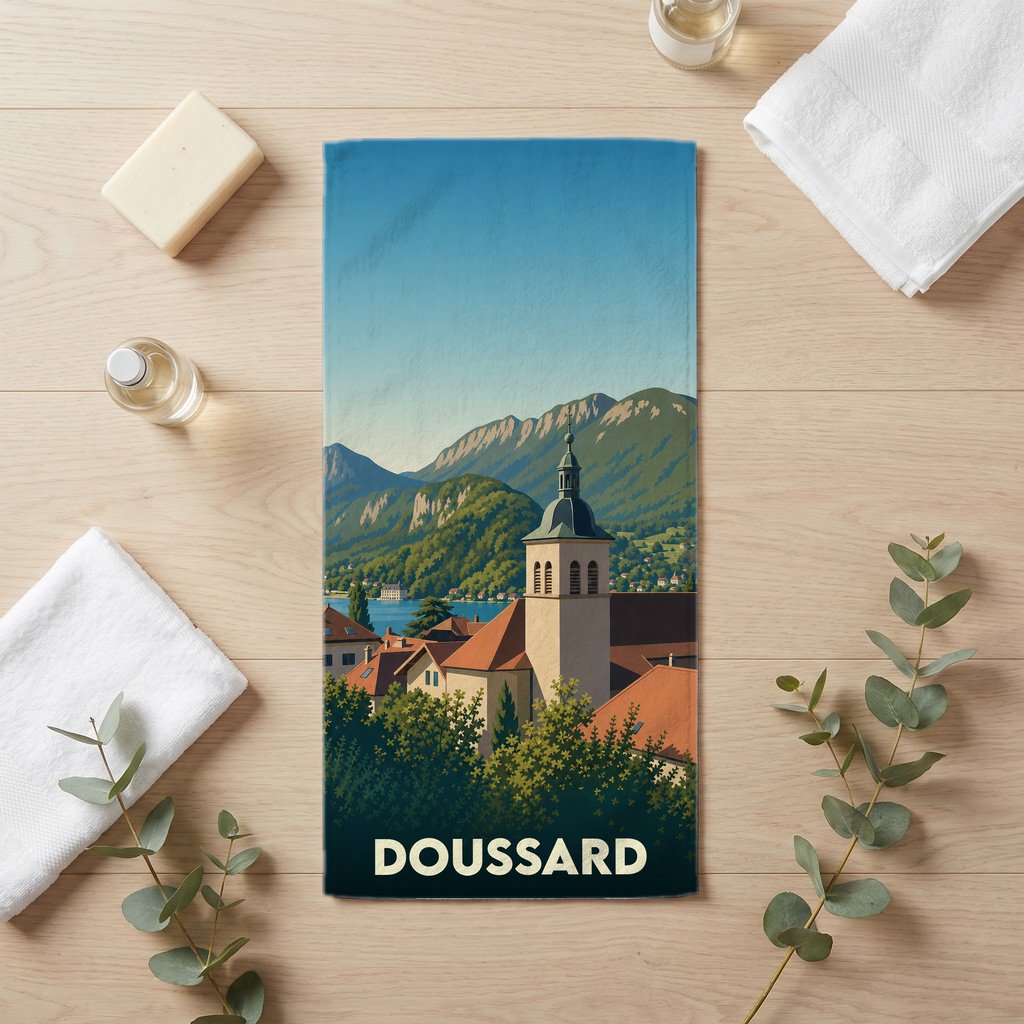 Serviette de bain 30 cm x 60 cm souvenir de Doussard