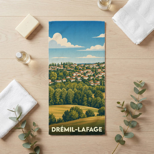 Serviette de bain 30 cm x 60 cm souvenir de Drémil-Lafage