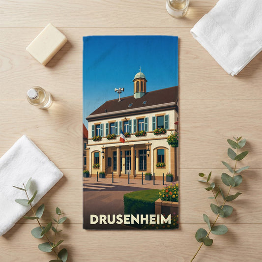 Serviette de bain 30 cm x 60 cm souvenir de Drusenheim