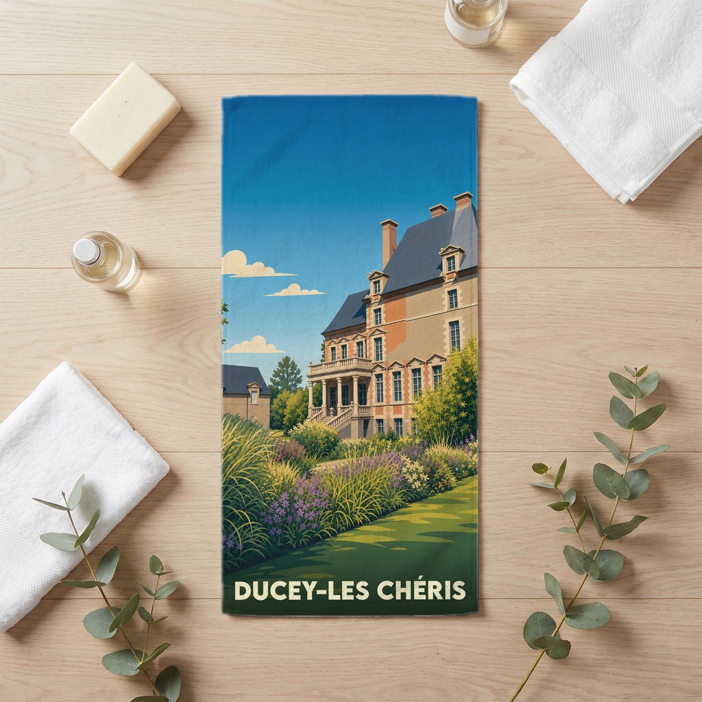 Serviette de bain 30 cm x 60 cm souvenir de Ducey-Les Chéris