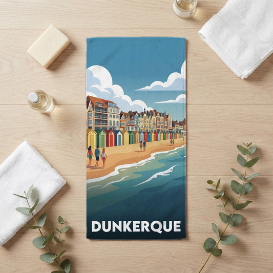 Serviette de bain 30 cm x 60 cm souvenir de Dunkerque