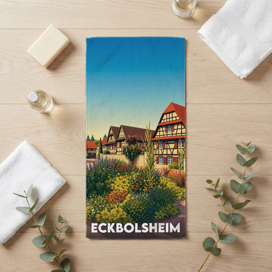 Serviette de bain 30 cm x 60 cm souvenir de Eckbolsheim