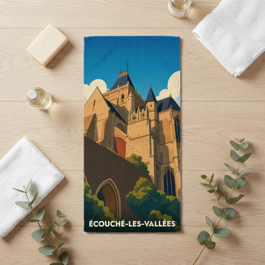 Serviette de bain 30 cm x 60 cm souvenir de Écouché-les-Vallées