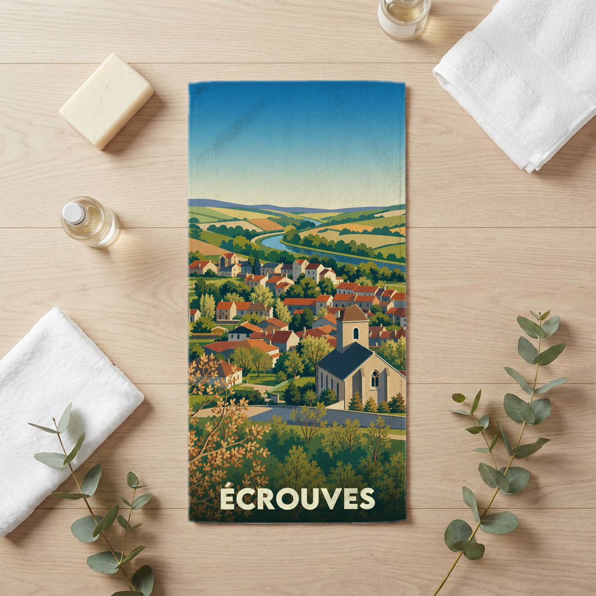 Serviette de bain 30 cm x 60 cm souvenir de Écrouves