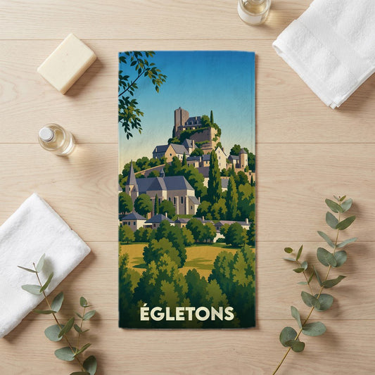 Serviette de bain 30 cm x 60 cm souvenir de Égletons