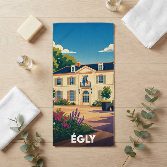 Serviette de bain 30 cm x 60 cm souvenir de Égly