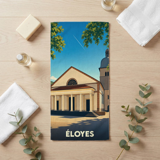 Serviette de bain 30 cm x 60 cm souvenir de Éloyes