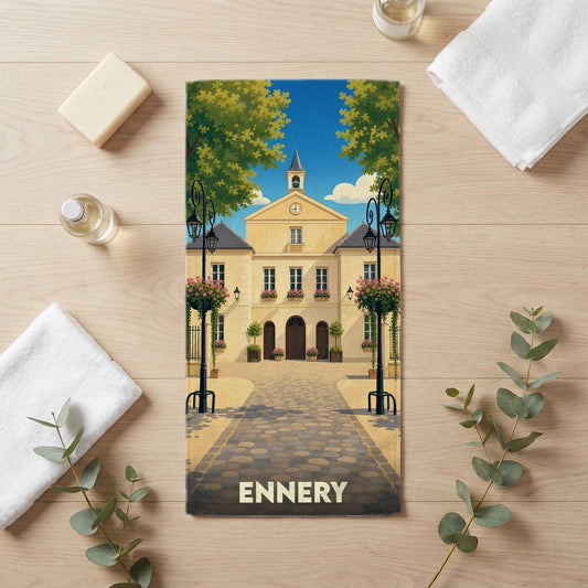 Serviette de bain 30 cm x 60 cm souvenir de Ennery