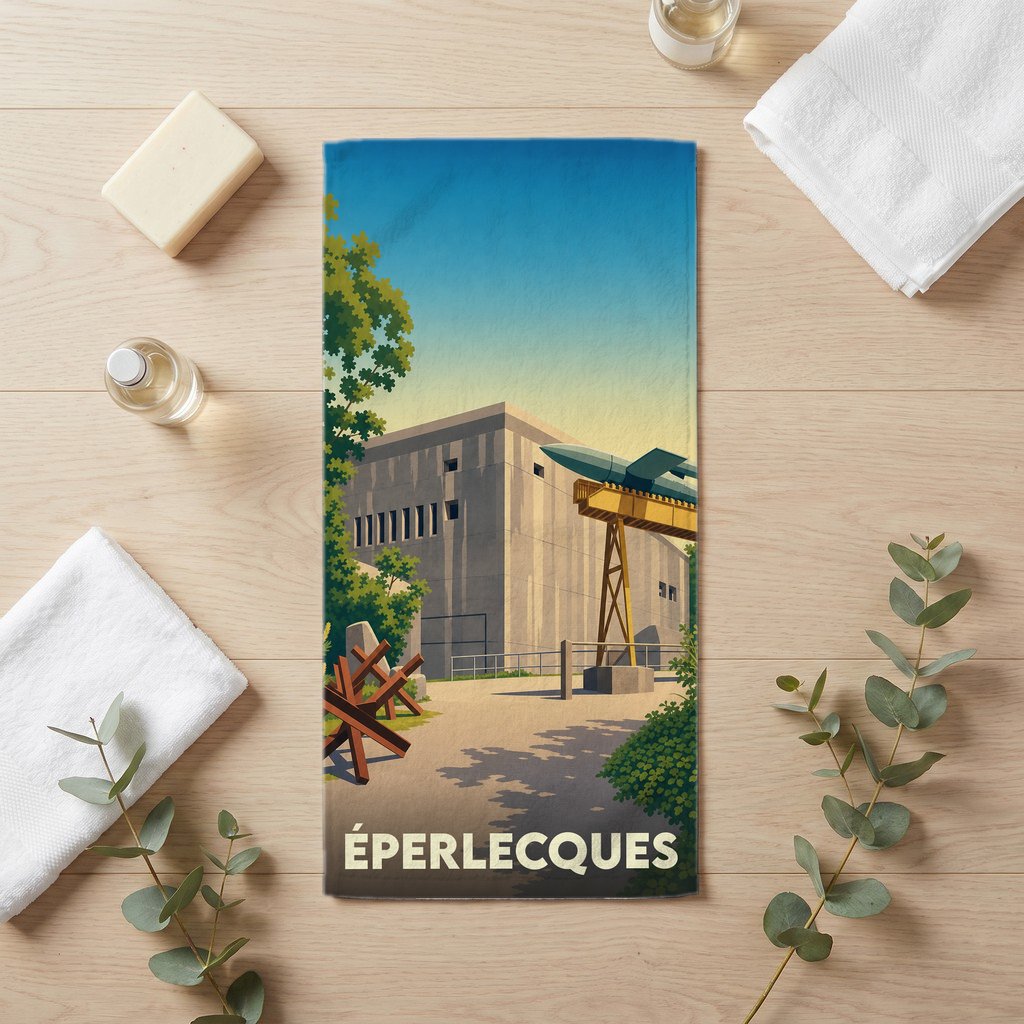 Serviette de bain 30 cm x 60 cm souvenir de Éperlecques