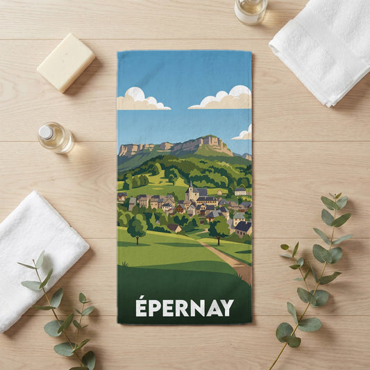 Serviette de bain 30 cm x 60 cm souvenir de Épernay