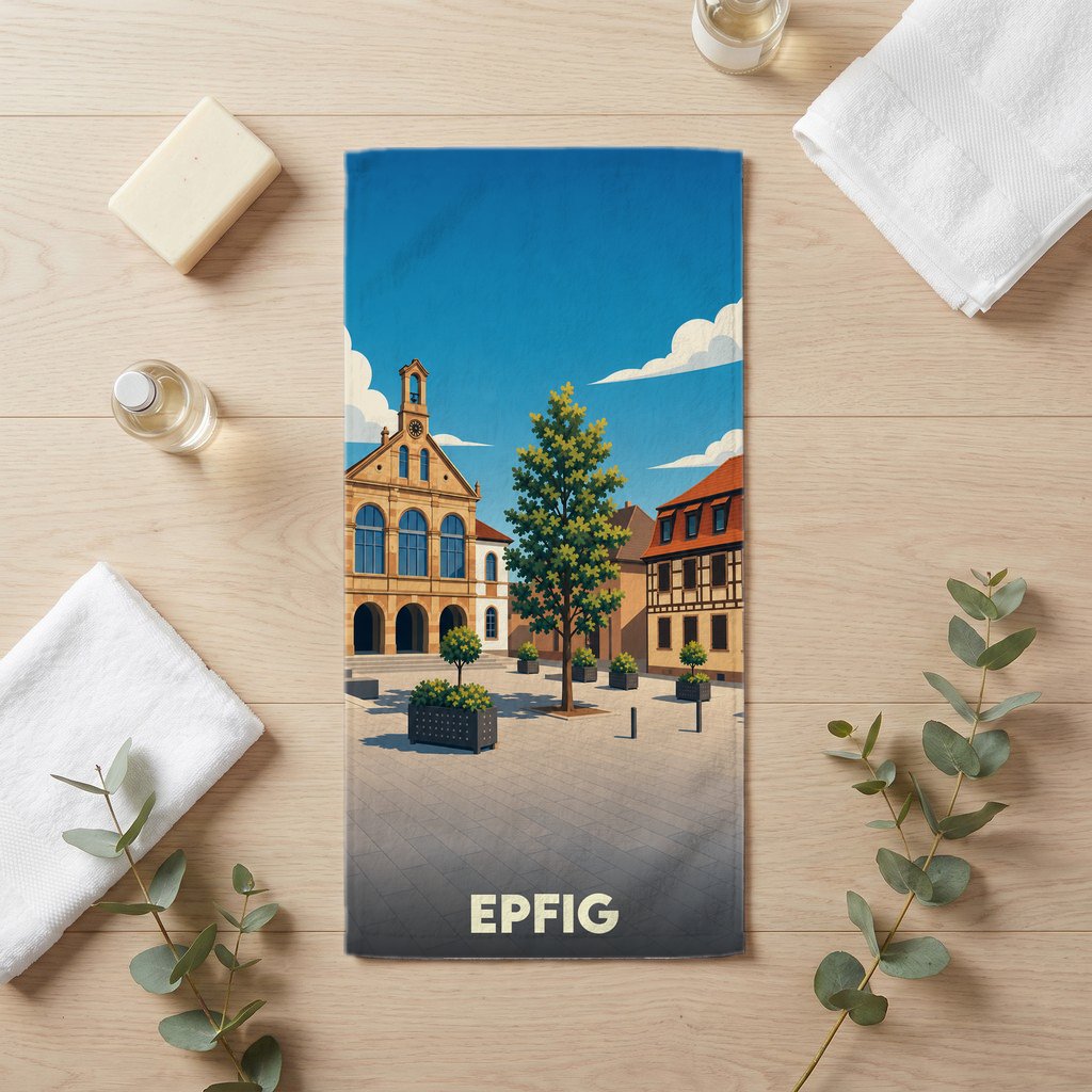 Serviette de bain 30 cm x 60 cm souvenir de Epfig