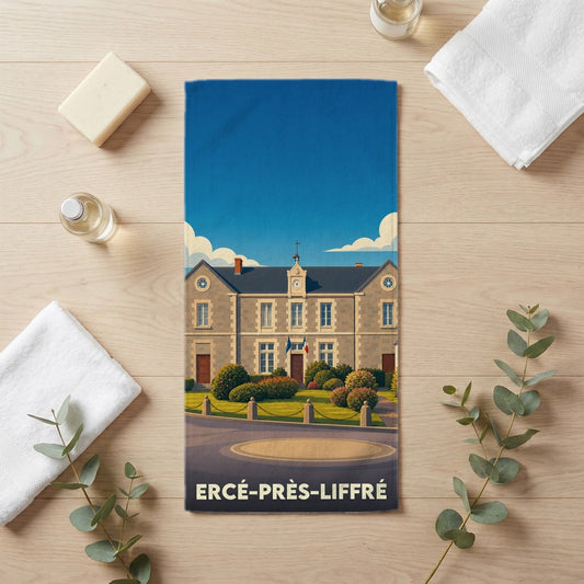 Serviette de bain 30 cm x 60 cm souvenir de Ercé-près-Liffré