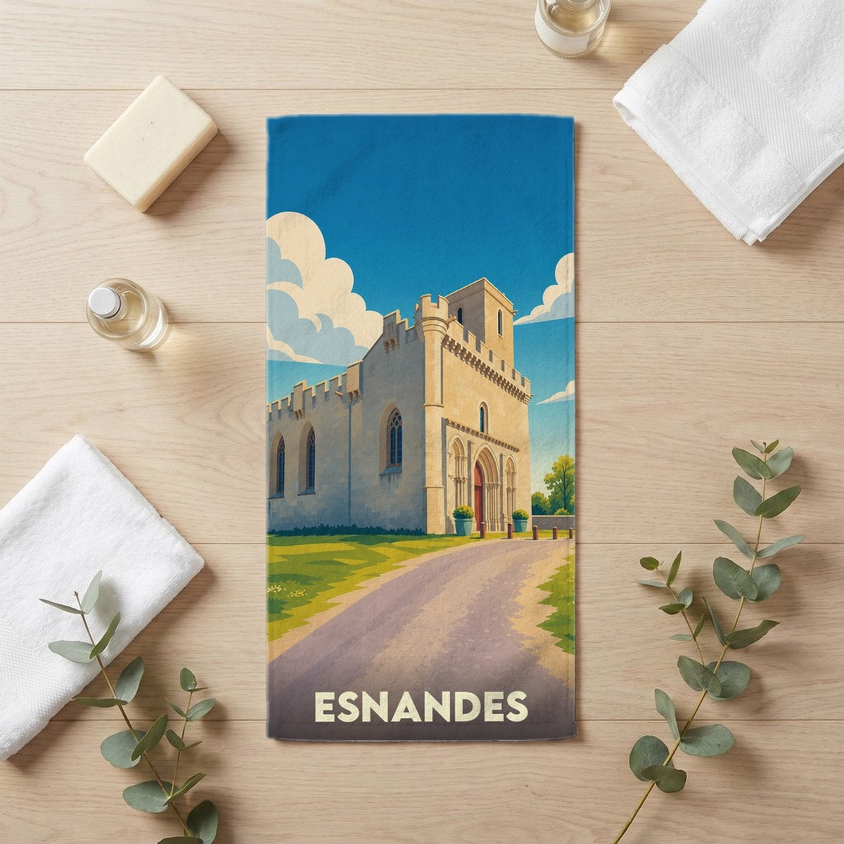 Serviette de bain 30 cm x 60 cm souvenir de Esnandes