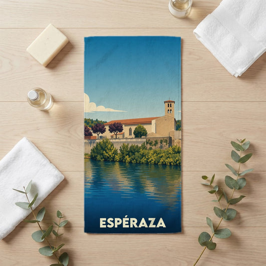 Serviette de bain 30 cm x 60 cm souvenir de Espéraza