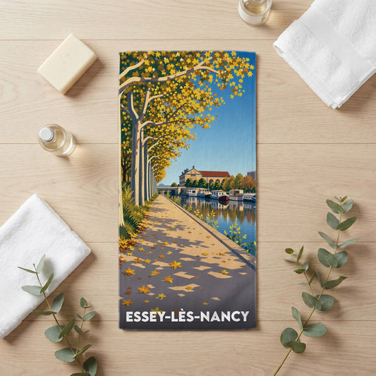 Serviette de bain 30 cm x 60 cm souvenir de Essey-lès-Nancy