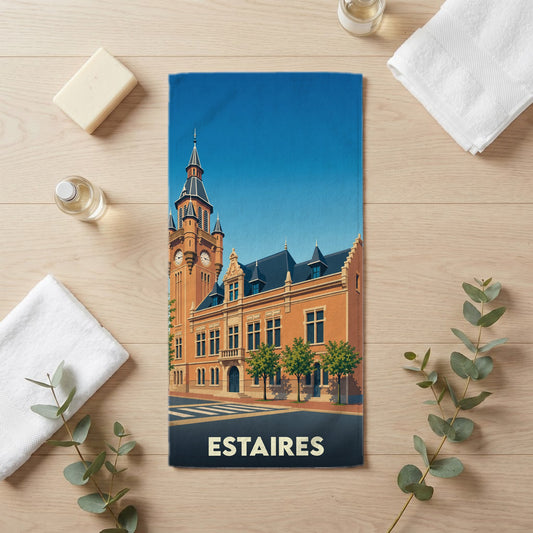 Serviette de bain 30 cm x 60 cm souvenir de Estaires