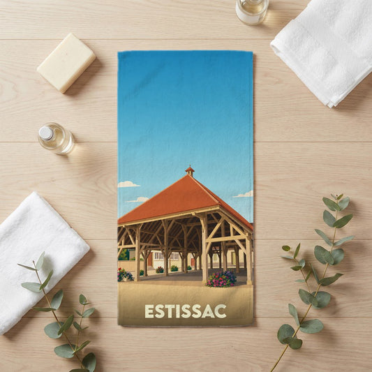 Serviette de bain 30 cm x 60 cm souvenir de Estissac
