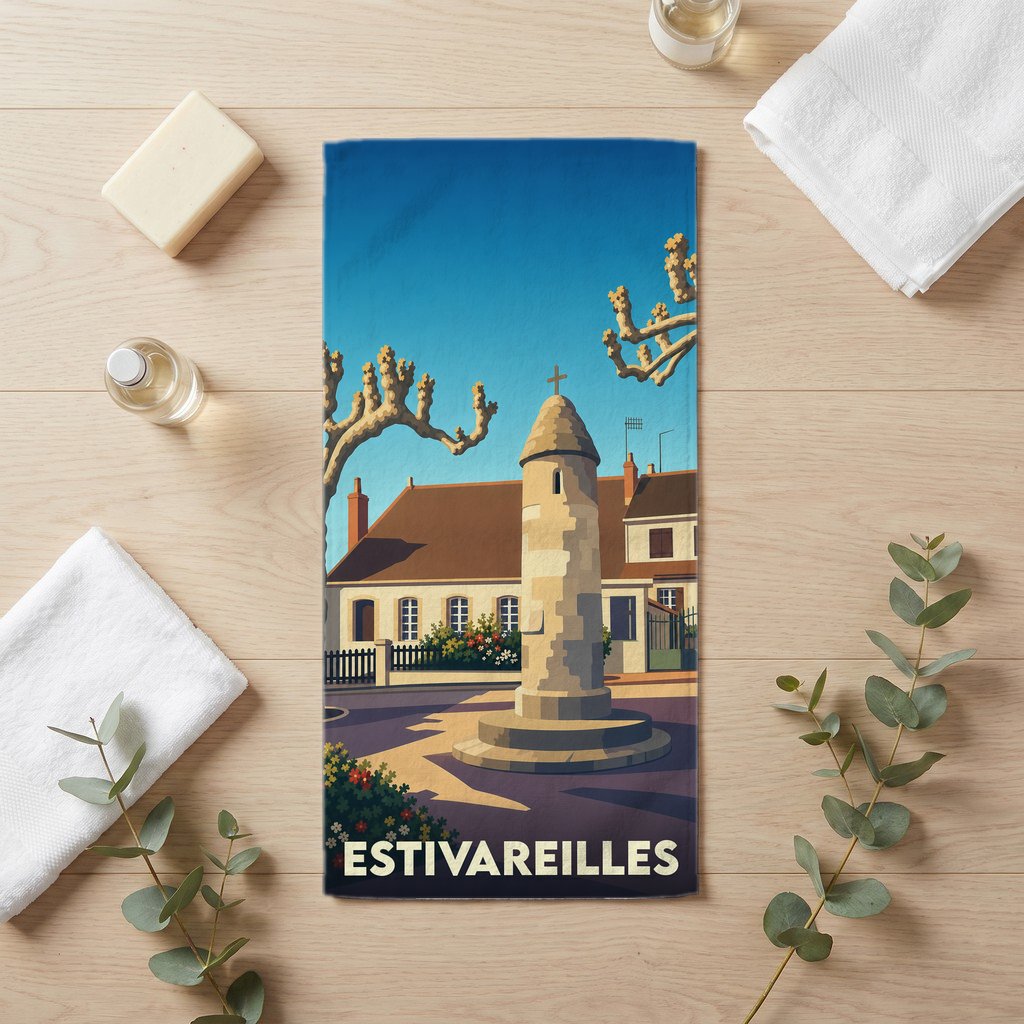 Serviette de bain 30 cm x 60 cm souvenir de Estivareilles