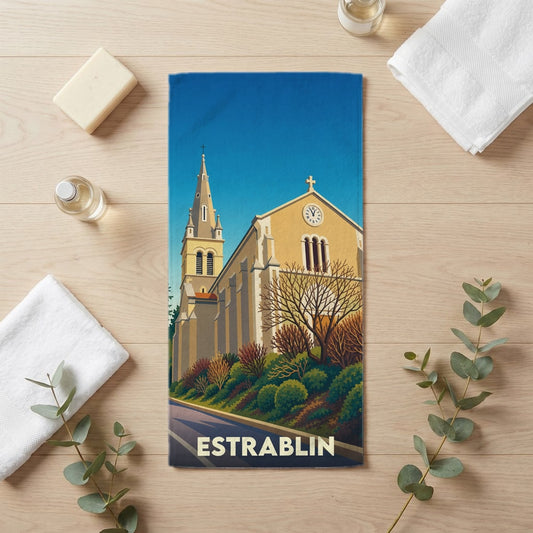 Serviette de bain 30 cm x 60 cm souvenir de Estrablin