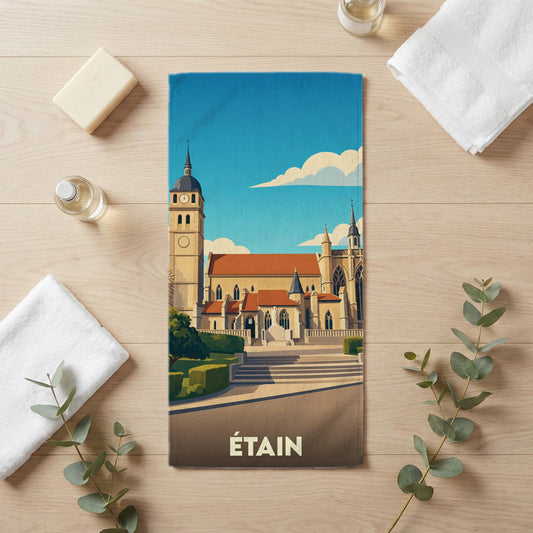 Serviette de bain 30 cm x 60 cm souvenir de Étain