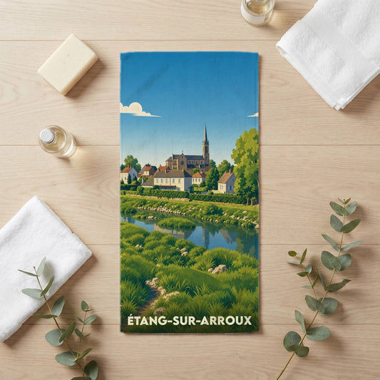 Serviette de bain 30 cm x 60 cm souvenir de Étang-sur-Arroux