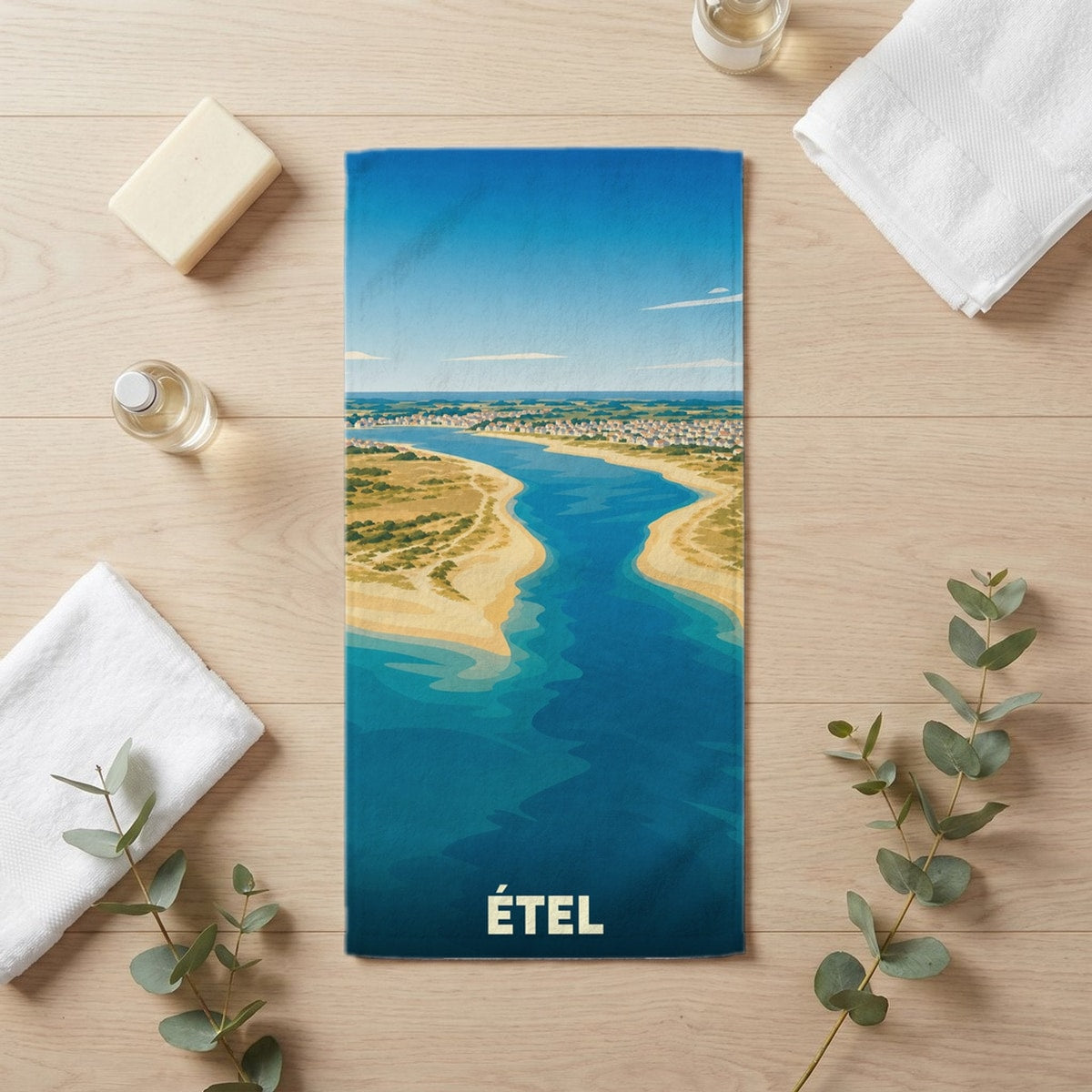 Serviette de bain 30 cm x 60 cm souvenir de Étel