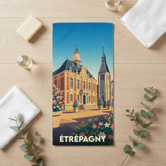 Serviette de bain 30 cm x 60 cm souvenir de Étrépagny